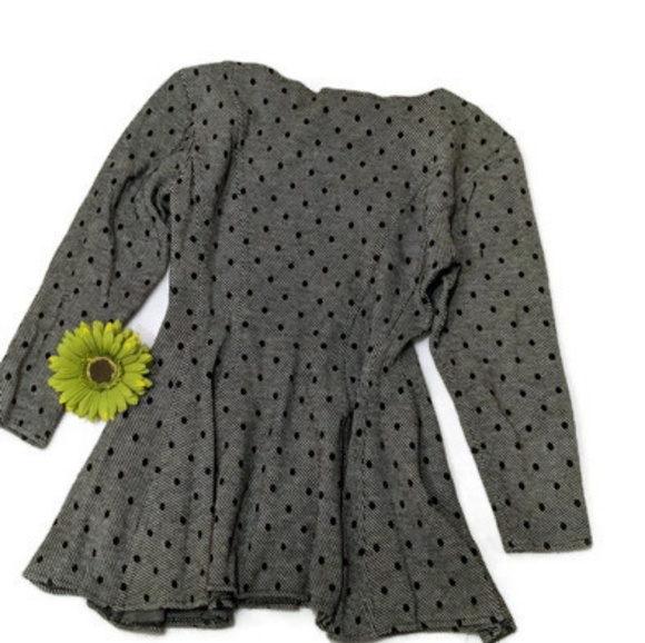 Contempo Casuals Gray Knit Polka Dot Tunic #337 - Picture 5 of 7